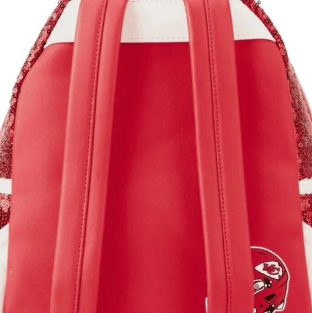 Loungefly NFL Kansas City Chiefs Sequin Mini Backpack - Picture 4 of 7